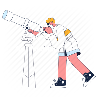 explore, discover, search, astronomy, telescope, man